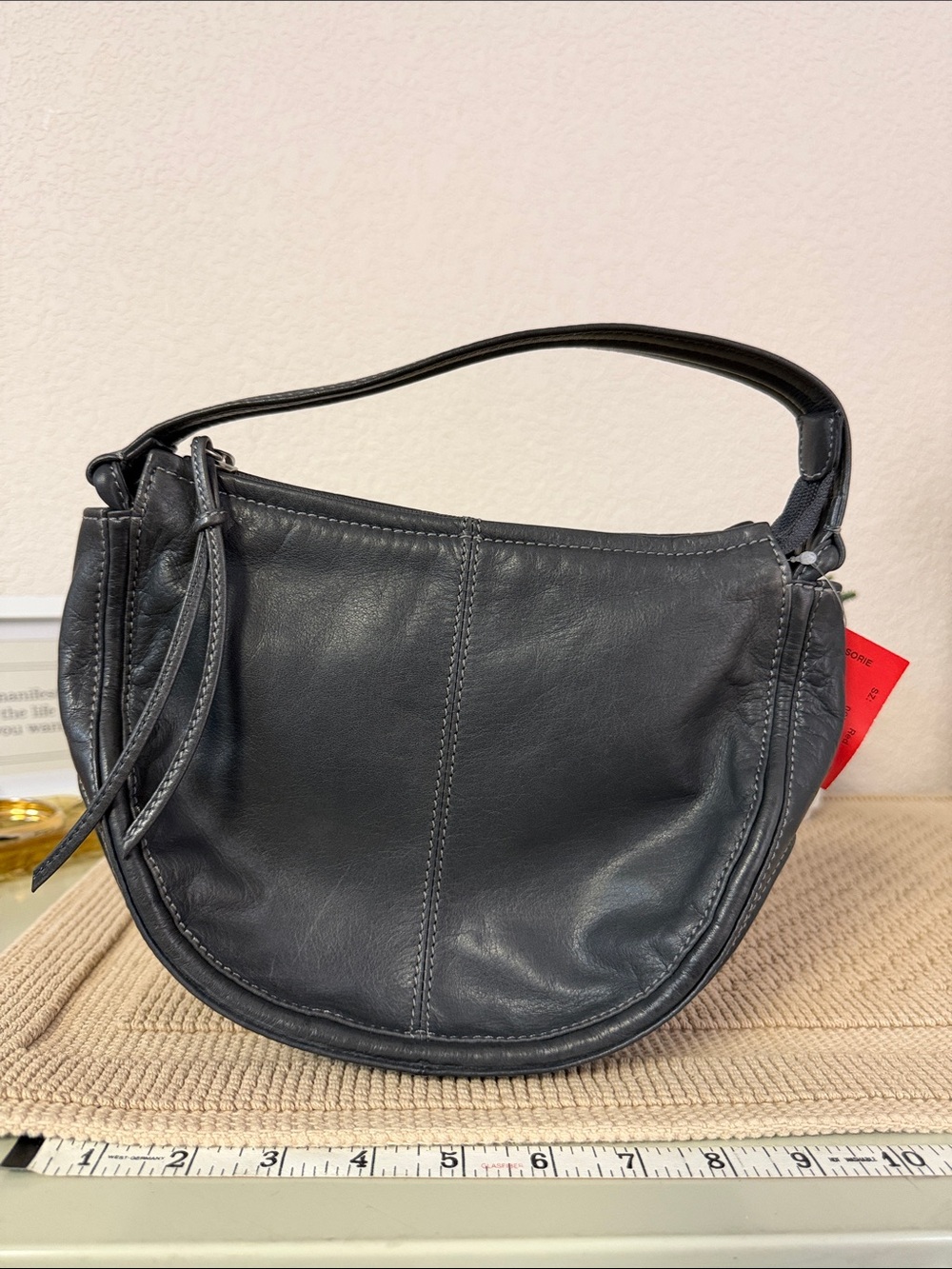 DKNY Black Crescent Leather Shoulder Bag